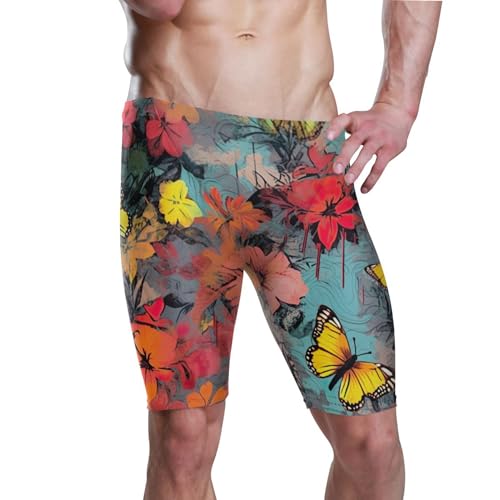Butterfly Flower Swim Jammers Swimsuit for Men XXL B0401627