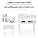 Best Choice Products Kids Classic Wooden 30-Key Mini Grand Piano Musical Instrument Toy w/ Piano Lid, Bench, Foldable Music Rack, Song Book, Note Stickers, Enamel Finish - White