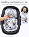 Baby Car Seat Head Support with Extra Headrest, Adjustable Infant Car Seat Insert with Shoulder Pads Set, Breathable Mink Dot Carseat Cushion for Newborn, Fits for Stroller, Baby Swing, Bouncer