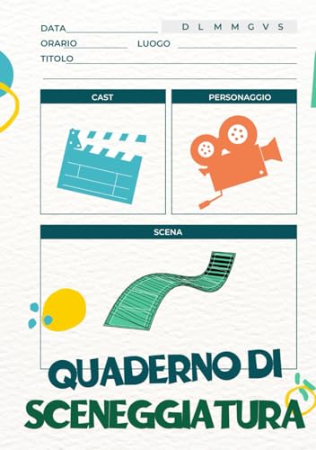 Quaderno di Sceneggiatura: strumento essenziale per catturare idee creative, scene e personaggi, Regalo perfetto per gli sceneggiatori, 7’’x 10’’ (17,8 x 10,5 cm), 132 pagine