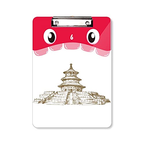 Bloc-notes A4 Temple du Ciel de Chine avec dossier à tête plate pour apprentissage
