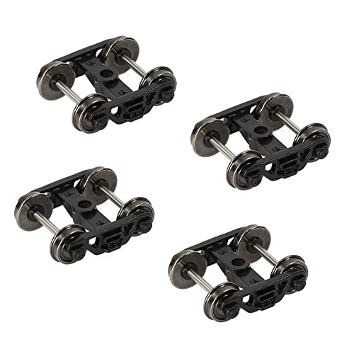 4pcs HO Scale 1:87 Model Trains Bogies 33" DC Metal Wheels