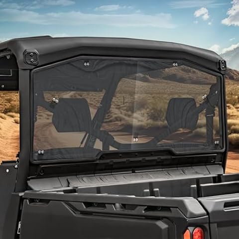 Frokom Defender Rear Windshield, UTV Windshield Scratch Resistant Back Window For Can-Am Defender HD5 HD8 HD10 MAX 2016 2017 2018 2019 2020 2021 2022 2023 2024 -UV-Proof (Tint) Cover
