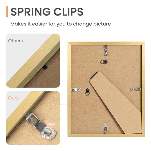 Image of upsimples Picture Frames Set of 10, Including 8x10, 5x7, 4x6 Gold Frame