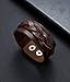 Tornito 3Pcs Genuine Leather Bracelet Braided Biker Cuff Strap Punk Wide Belt Bangle Wristband For Women Men Black Brown Size Adjustable
