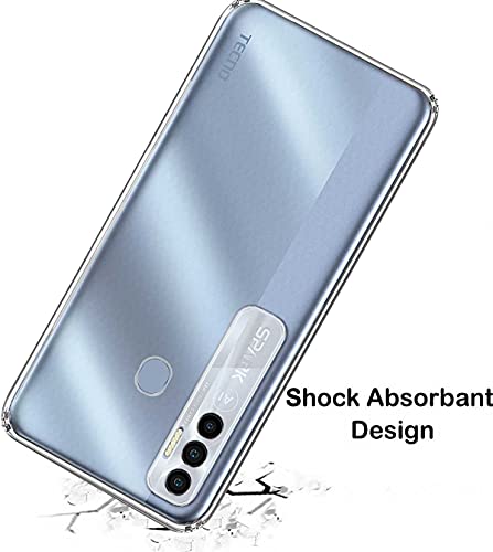 Image of Soft Flexible Silicone Back Cover Compatible with Tecno Spark 7 Pro, Transparent Case