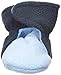 Luvable Friends baby girls Cozy Fleece Booties Slipper Sock, Light Blue Navy, 0-6 Months Infant US