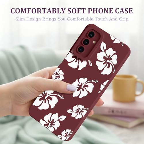 CASBST for Galaxy A15 5G Phone Case, Printed Silicone, White Hibiscus - image 3