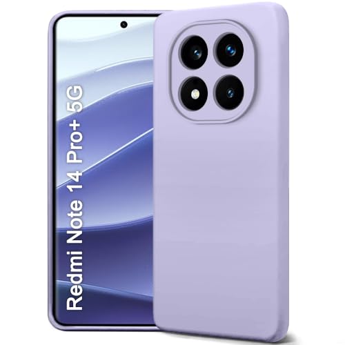 Image of TheGiftKart Liquid Silicone Back Cover Case for Mi Redmi Note 14 Pro Plus 5G | Soft Micro-Fibre Lining Inside | Camera & Screen Protection | Shockproof Cover for Redmi Note 14 Pro+ (Silicone, Purple)