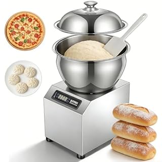 Impastatrice a spirale professionale da 1800 W, impastatrice a spirale elettrica con doppia rotazione e display digitale, 1400 Giri/Min con funzione di riscaldamento e rimovibile(5kg)