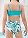 blibean Tween Girls Swimsuit Teen Two Piece Bathing Suit Big Kids Hawaiian Bikini Sets Junior High Waist Swimwear Floral Boho Swimming Suits Beach Traje Baño Niñas Size 14 15 16 Year Old Turquoise