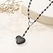 XCTUDY Fashion Heart Locket Necklace for Women Stainless Steel， Photo Holder Pendant(Heart-shaped lines locket, Black)