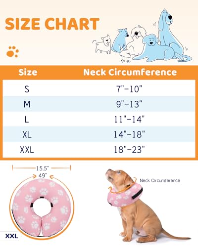 Image of Supet Inflatable Dog Cone Collar Alternative After Surgery, Dog Neck Donut Collar Recovery E Collar for Neuter, Soft Pet Cone for Small Medium Large Dogs