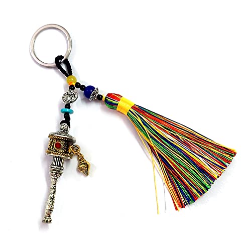 Astroghar Tibetan Nepalese Auspicious Buddhist Prayer Wheel Key Rings Key Chains