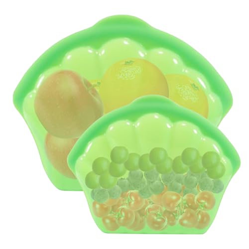 Bolsas de silicona para almacenamiento de alimentos - bolsas de congelador | Bolsas de congelador reutilizables | Recipiente de conservación de 2x de fugas de recién liquidación para frutas de pan com