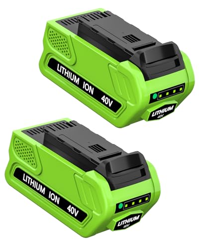 Hastia 40V 6000mAh Lithium-Ion Battery Replacement for Greenworks 40V Battery 6.0Ah Compatible with Greenworks 40 Volt Tools and Chargers 2-Pack