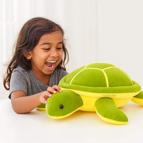 Image of Turtle Soft Toy for Girls Boys Kids,Green,Lazy Tortoise Animal Plush Stuffed Baby Teddy Gift Birthday, 25cm