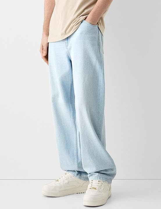 Men's Baggy Jeans Loose Fit Y2k Skater Denim Pants Casual Vintage Fashion Straight Leg Hip Hop Trousers3