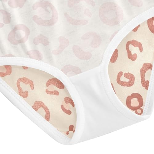 Girls Briefs, Rose Gold Leopard Spots Beige Toddler Panties, Girls Underwear Cotton, 2T–8 Years4