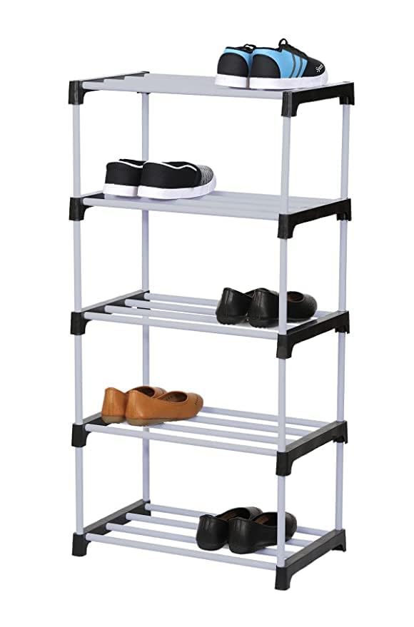 Plastic Multipurpose Portable Shoe Rack for Home Storage, Easy to Move & Assemble (PVC and Plastic Rack) (Black, 5 shelf) (B0CZTTPWXM) Amazon Price History, Amazon Price Tracker