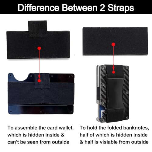 Wallet Replacement Screw Kit – Elastic Cash Strap Replacement for Wallet (Standard Set - Black)3