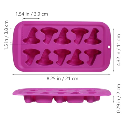 Moldes de silicona Halloween con forma de sombrero 2 piezas miniatura 3