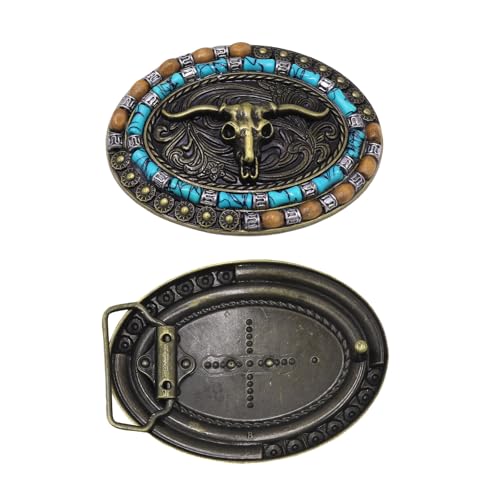 JUMISEE Longhorn Bull Western Leather Cowboy Belts for Men Women Engraved Buckle Belt Cowgirl Country Waist Belts4