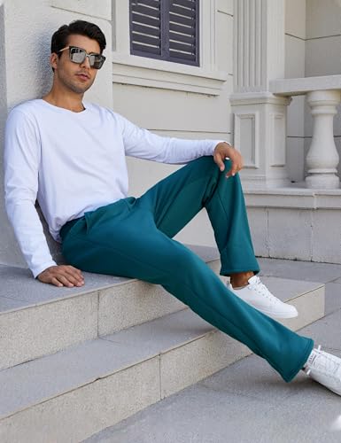 Flygo Men's Fleece Lined Sherpa Sweatpants Winter Warm Pants Jogger Lounge Athletic Pant with Pockets
