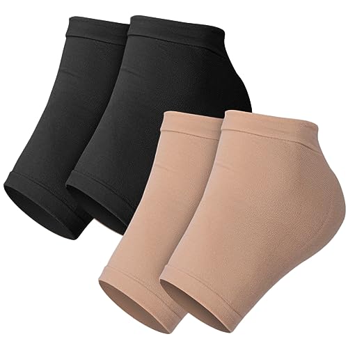 BESTYASH 2 Pairs Breathable Heel Sleeves Washable Foot Supports for Cracked Heels for Comfortable Foot Braces for Men and Women