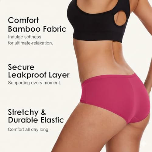 Image of DIVING DEEP Women's Period Panty | Pack of 2 Leakproof Menstrual Underwear | Heavy Flow Protection | Reusable & Washable Period Panties for Women & Teens