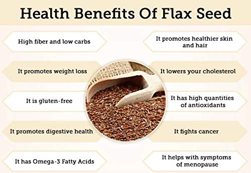 Image of NutriOrganics Premium Raw Flax Seeds Fibre Rich Alsi Seeds for Eating & Weight Loss, 500 gram (Pack of 3)