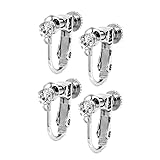 [ジュエリーショップエム] スワロフスキー付き スワロフスキー 一粒 ネジバネ カン付き イヤリング金具 2ペア アレルギー対応 シルバー ca0029-R