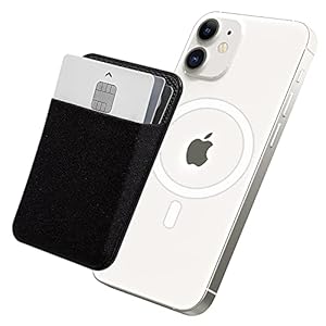 Sinjimoru Basic Magnetic Wallet for Apple Magsafe, Stretchy Fabric Cell Phone Card Holder for Back of Phone as Phone…