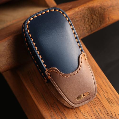 Image of keyzone dual leather key cover for Mercedes-Benz E-Class S-Class A-Class C-Class G-Class 2020 Onwards 4 button smart key