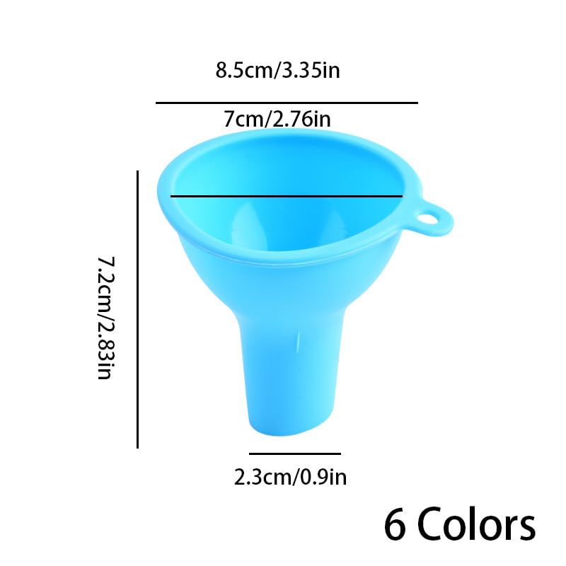 6 Pcs Silicone Funnels for Kitchen, Multi-Color Flexible Filling Small Funnels with Wide Mouth for Condiment & Liquid Transfer – Kitchen Gadgets & Accessories