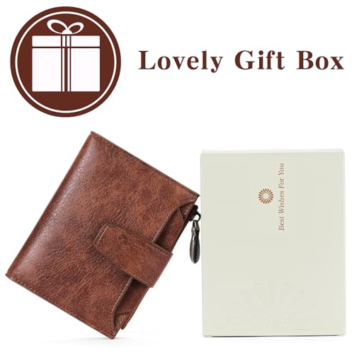 Image of FALAN MULE Small Wallet for Women Leather Bifold Compact RFID Blocking Small Womens Wallet Purse