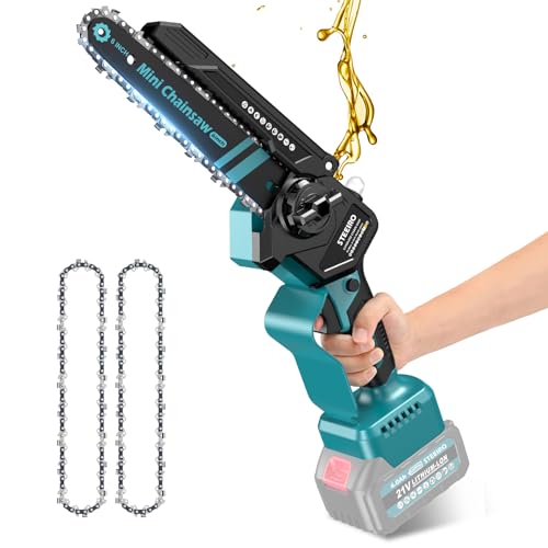 Brushless Mini Chainsaw 6 inch,Cordless Electric Chainsaw, Battery Chain Saw fit for Makita BL 18V,Handheld Chain Saw fit for Gardening Wood Cutting,Trimming (Without Battery and Charger)
