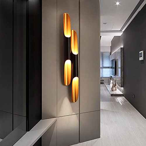 Apliques de pared modernos para interiores con iluminación hacia arriba y hacia abajo, luces LED G9 para porche, luces exteriores, aluminio negro, adecuados para dormitorio, mesita de noche, sala de