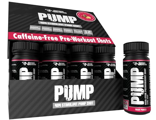 Refined Nutrition Non Stim Pre Workout Shots (12 Bottles, Fruit Punch) - Caffeine-Free Pump Pre Workout Shots for Energy, Focus & Endurance with Beta-Alanine, Citrulline, L-Arginine, Vitamin B6 & B12