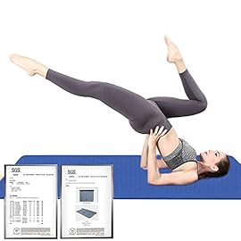 Hatha Yoga Extra Thick TPE Yoga Mat – 72″x 32″ Thickness 1/2 Inch -Eco Friendly SGS Certified – With High Density Anti-Tear Exercise Bolster For Home Gym Travel & Floor Outside