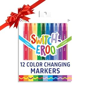 Ooly 12 Pack Switch-eroo Color Changing Markers, Dual Tip Markers for Kids, Double Ended Chisel Tip Marker Set Great for Art Supplies, Drawing and Stationery Sets