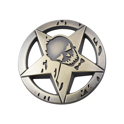 Image of Star Skull Emblem for Car Windows, Trucks, Hood, Laptops Car Decoration (Bronze)