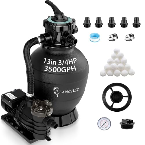 LANCHEZ Sand Filter Pump for Above Ground Pool, High...
