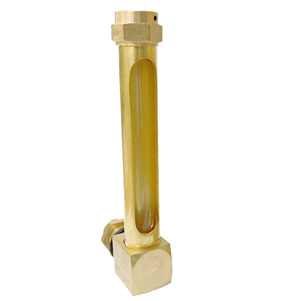 G 1/2" Male Thread L-Shape Brass Oil Liquid Level Indicator Sight Glass Gauge, One Window, 1pcs(80mm)