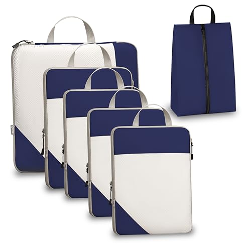 Sonnetto Compression Packing Cubes for Travel, Set of 6 Expandable