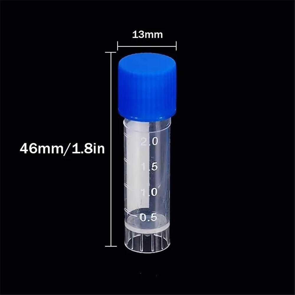 Tubo de ensayo de plástico for laboratorio, frasco con tapa de sellado, envase de 2 ml(200Pcs)