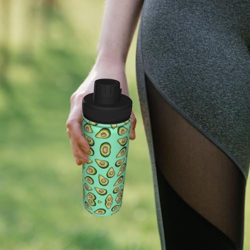 Botella de agua de acero inoxidable aislada con diseño de aguacate de 500ml 8