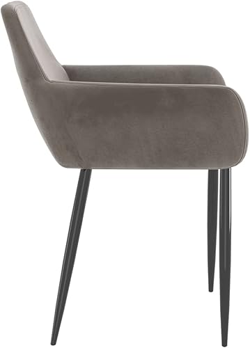 Miniatura 4 de Sillas de comedor, 2 piezas, terciopelo gris claro, bancos, sillas de cocina, ideales para cenas diarias o eventos especiales como reuniones, bodas