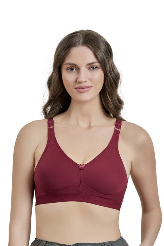 Image of MAROON 419 Women Cotton Blend Long Lasting Magical Lift T Shirt Bra Non-Wired and Non Padded, Seamless and Full Coverage