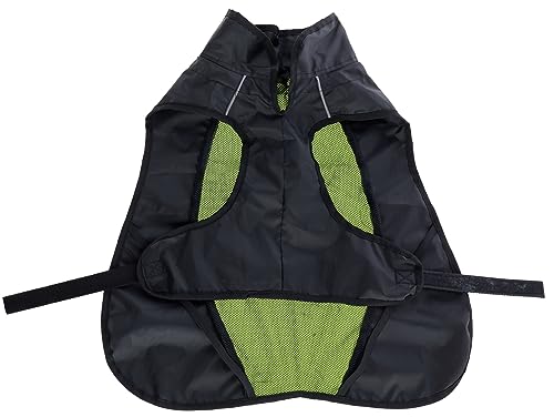 Malmö Reflective Dog Coat 70 cm, Black|Neon Yellow - Image 2